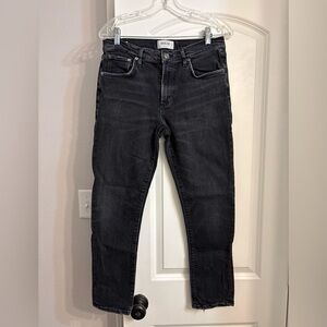 AGOLDE Toni Black High Rise Straight Leg Jeans Size 28